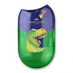 Ořezávátko Faber-Castell Dinosaurus - 2 otvory,  s odpadní nádobkou