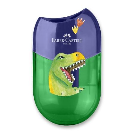 Ořezávátko Faber-Castell Dinosaurus - 2 otvory, s odpadní nádobkou