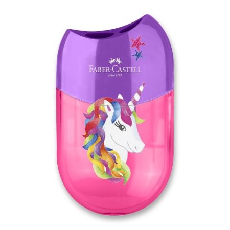 Ořezávátko Faber-Castell Unicorn - 2 otvory,  s odpadní nádobkou
