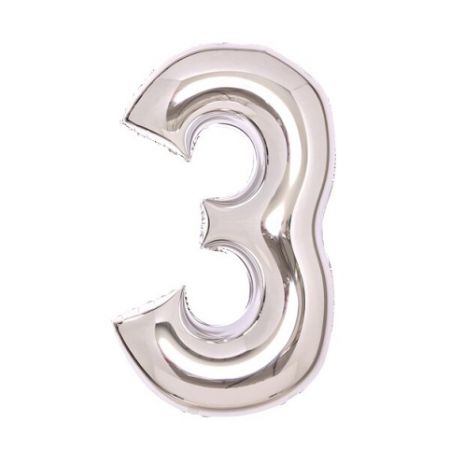 Nafukovací číslice, stříbrné - 3