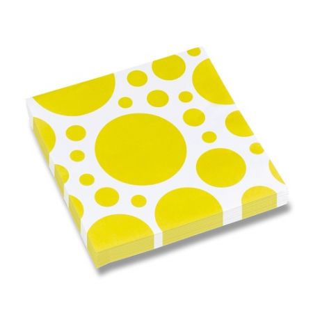 Ubrousky Solid Color Dots - žluté