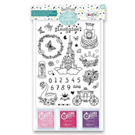 Razítka Aladine Stampo Birthday - Princezny, 35 ks
