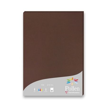 Barevná dopisní karta Clairefontaine, A4, 25 ks - hnědá