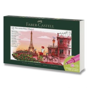 Popisovače Faber-Castell Pitt Artist Pen Paris - 12 ks