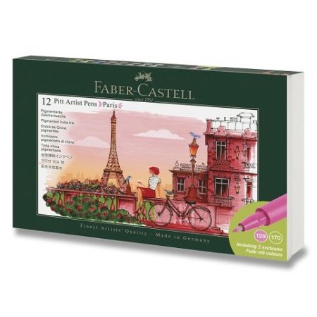 Popisovače Faber-Castell Pitt Artist Pen Paris - 12 ks