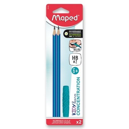 Grafitová tužka Maped Kidy Learn Concentration - 2 ks, 1 ks kousací koncovka
