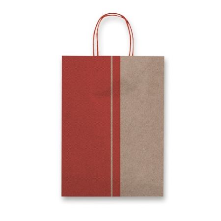 Dárková taška Sadoch Kraft Red Stripe - 160 x 80 x 210 mm