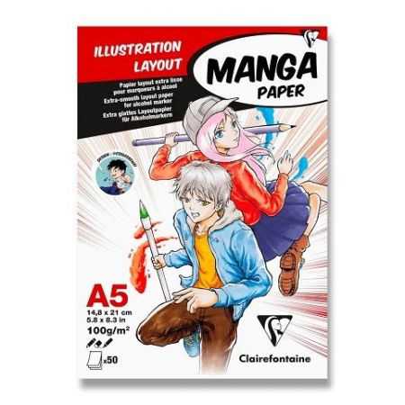 Blok Clairefontaine Manga Illustrations - A5, 50 listů, 100 g