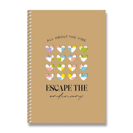 Kroužkový blok SHKOLYARYK Perfect - A5, čistý, 96 listů, mix motivů