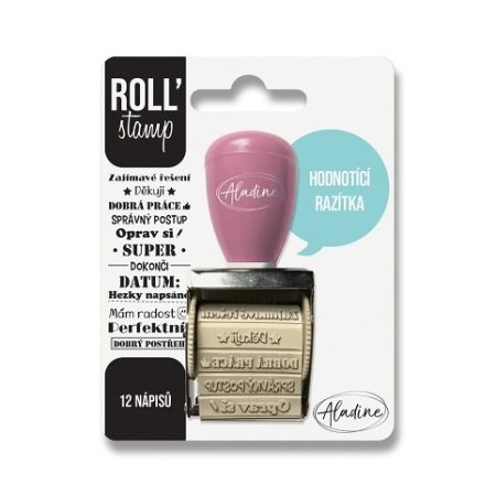 Otočné razítko s nápisy Aladine Roll' Stamp - Hodnoticí razítka