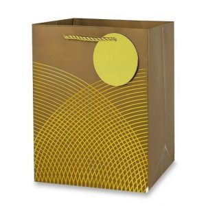 Dárková papírová taška - velikost M, gold