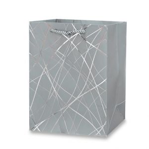 Dárková papírová taška - velikost S, silver