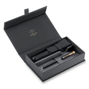 Dárková kazeta Parker IM Premium Black GT - sada plnicí pero a pouzdro