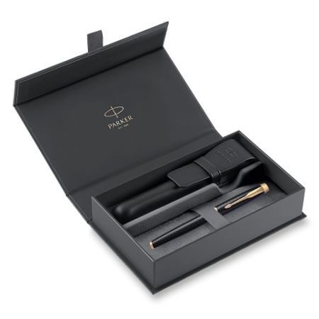 Dárková kazeta Parker IM Premium Black GT - sada plnicí pero a pouzdro