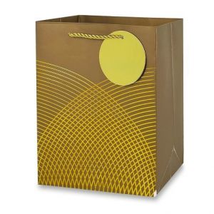 Dárková papírová taška - velikost S, gold