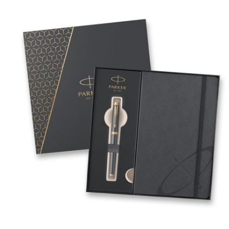 Dárková kazeta Parker IM Core Grey GT - sada plnicí pero a zápisník