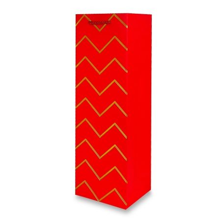 Dárková papírová taška na lahev - red