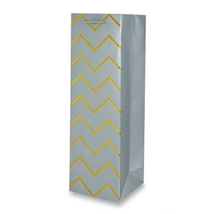 Dárková papírová taška na lahev - silver