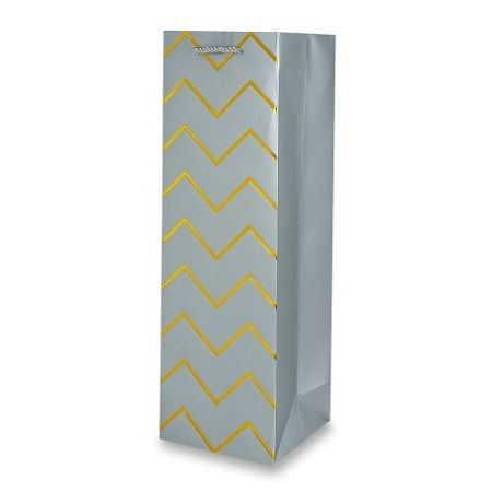 Dárková papírová taška na lahev - silver