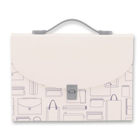 Aktovka Foldermate Vintage, A4, 7 kapes - šedá