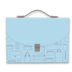 Aktovka Foldermate Vintage, A4, 7 kapes - modrá