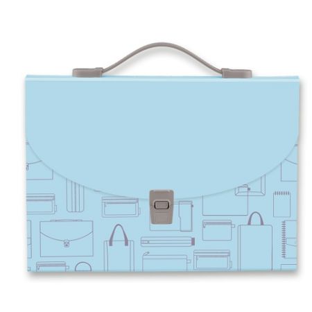 Aktovka Foldermate Vintage, A4, 7 kapes - modrá