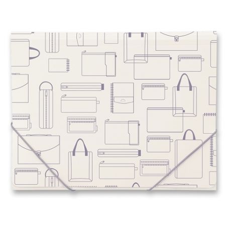 Tříchlopňové desky s gumou Foldermate Vintage A4 - šedá