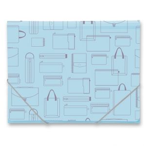 Tříchlopňové desky s gumou Foldermate Vintage A4 - modrá