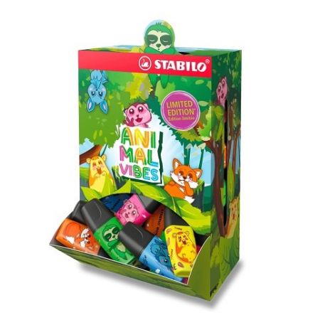 Display STABILO BOSS MINI Animal Vibes 50 ks - stojánek, 50 ks