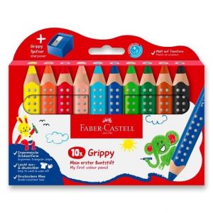Pastelka Faber-Castell Grippy - 10 barev, ořezávátko