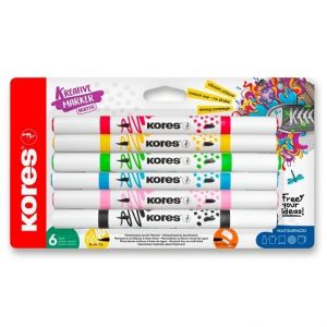Akrylové popisovače Kores Kreative Markers - sada 6 barev