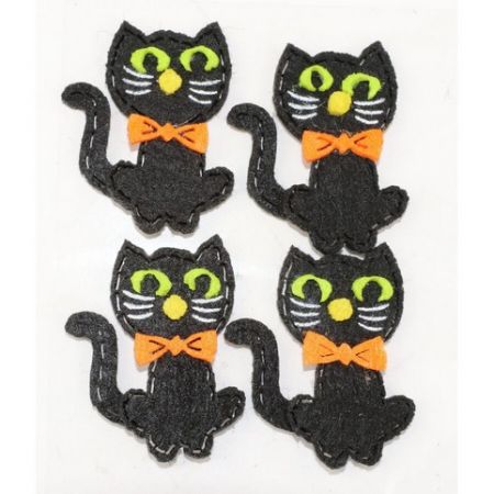 Dekorace flícové kočka s lepíkem 14,5cm