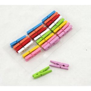 Kolíček dřevo 2,5cm mix barev 24ks