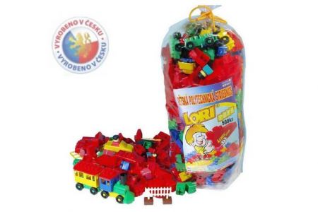 Stavebnice LORI 500 balení pro školky plast 500ks v pytli 30x70x20cm