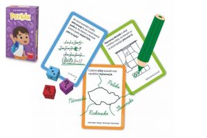 Chytré kvízy Prvňák naučná společenská hra v krabičce 11,5x18x3,5cm