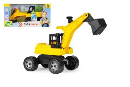 Bagr žlutočerný Giga Trucks plast 70cm v krabici 70x35x29cm