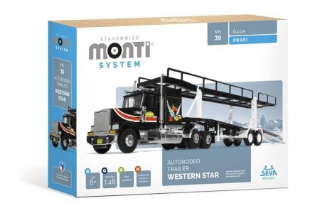 Stavebnice Monti System MS 39 Autorodeo Trailer Western star 1:48 v krabici 32x20x7,5cm