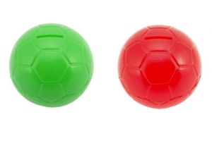 Pokladnička Míč Tango plast 11cm 2 barvy 12m+