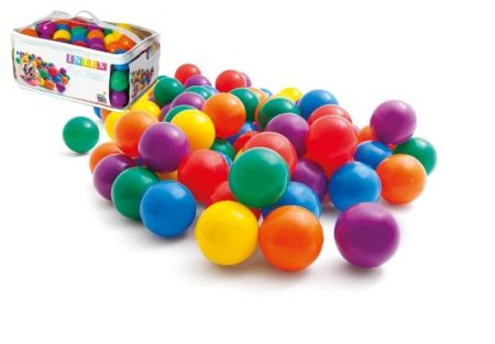 Míček/Míčky do hracích koutů 6,5cm barevný 100ks v plastové tašce 2+
