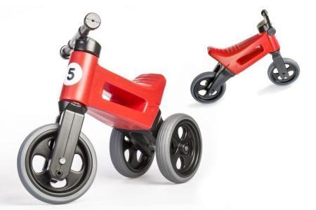 Odrážedlo FUNNY WHEELS Rider Sport červené 2v1, výška sedla 28/30cm nosnost 25kg 18m+ v sá