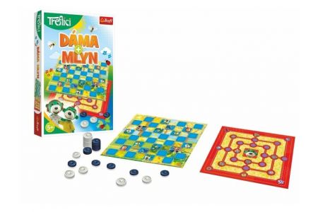 Dáma a Mlýn s Rodinou Trefliků společenská hra v krabici 19x29x4 cm