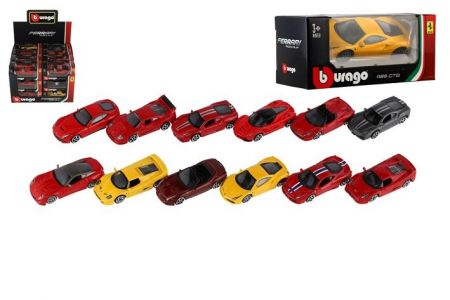 Auto Bburago 1:64 Ferrari Race &amp; Play kov/plast mix druhů v krabičce 11x5x4,5cm