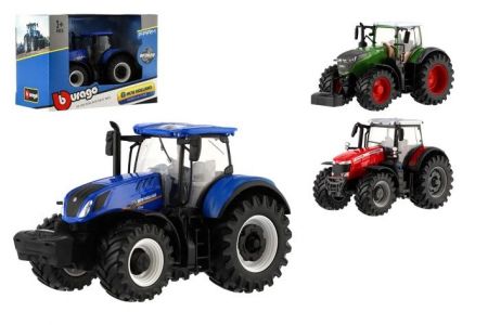 Traktor Bburago Fendt 1050 Vario/New Holland kov/Massey F.plast 13cm 2 druhy v krabičce 15