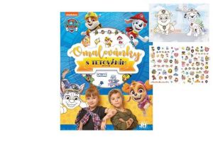 Omalovánky s tetováním A4 Tlapková patrola/Paw patrol v sáčku 21x28cm
