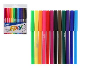 Fixy barevné 12ks v plastovém sáčku 13x16cm