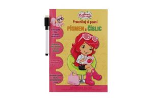 Sešit aktivit Procvičuj si písmena a číslice Jahůdka + stíratelný popisovač v sáčku 16,5x2