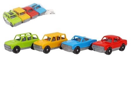 Sada aut/autíček 4ks plast na volný chod v síťce 20x4x10cm 18m+
