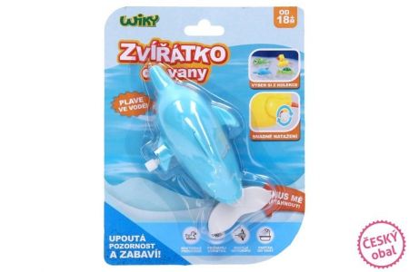 Delfín natahovací do vany plast 14 cm na kartě 