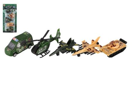 Vojenská sada dopravní prostředky 5ks plast 11-16cm na kartě