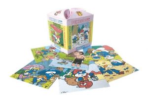 Pexeso Šmoulové MAXI papírové společenská hra 40 velkých kartiček v krabičce 8x9,5x8cm